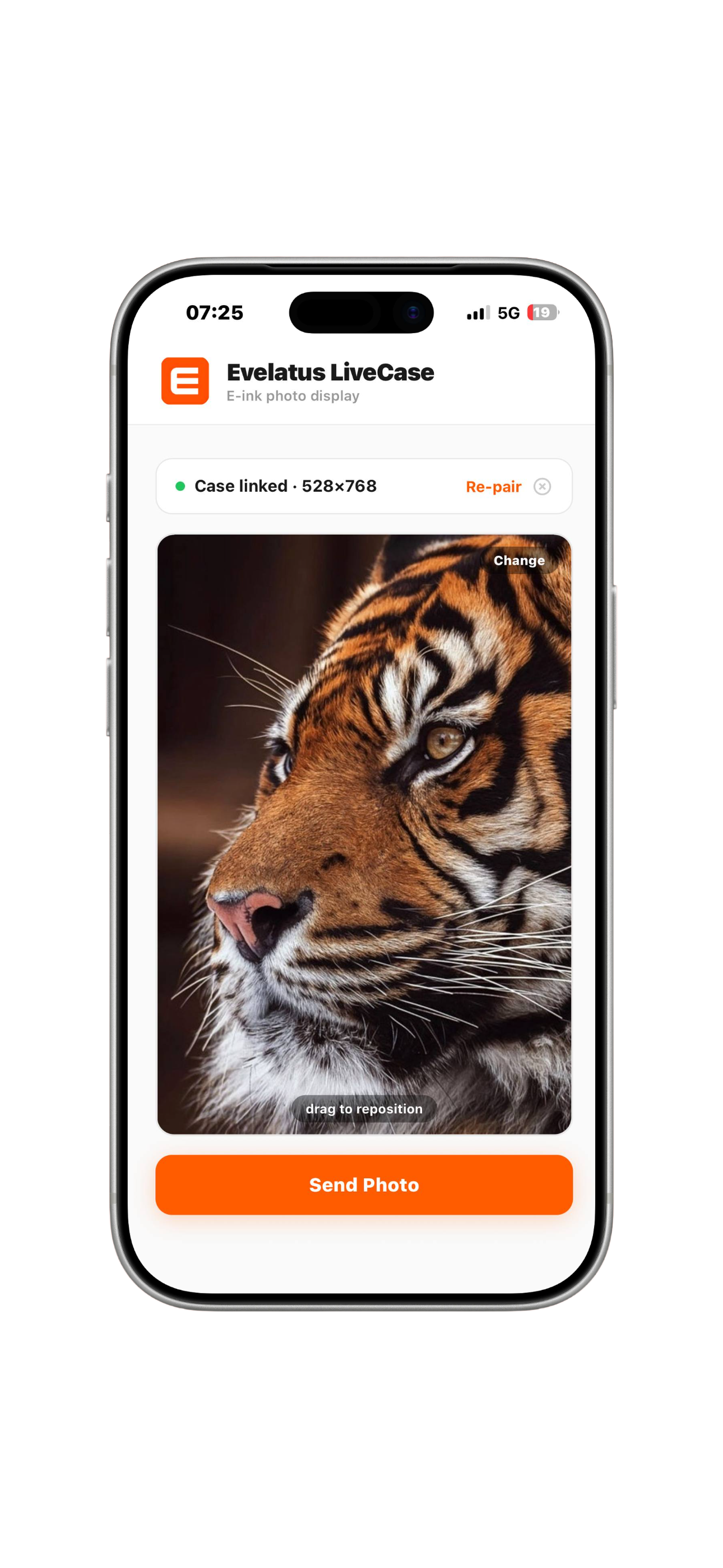 Send photos to your e-ink case